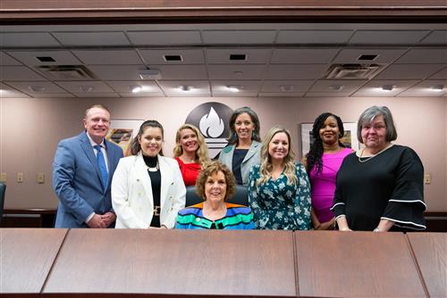 Superintendent Hendrick and the School Board